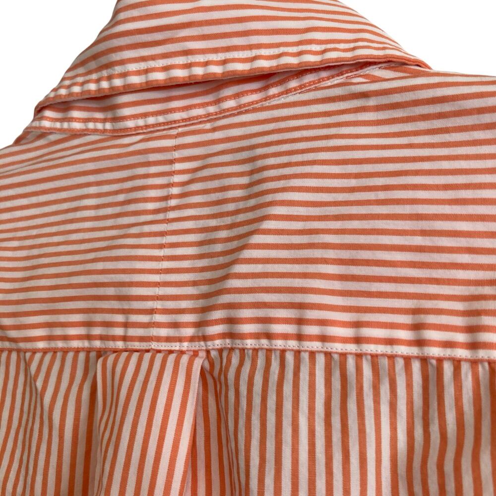 Vintage 90s Polo Ralph Lauren Orange White Stripe Custom Fit Dress Shirt Size XL - Picture 8 of 16